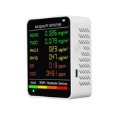 PM2.5/PM10 Air Quality Detector Indoor Air Quality Monitor, 6 in 1 Air Quality Detector White, 6 in 1 Air Quality Detector Black
